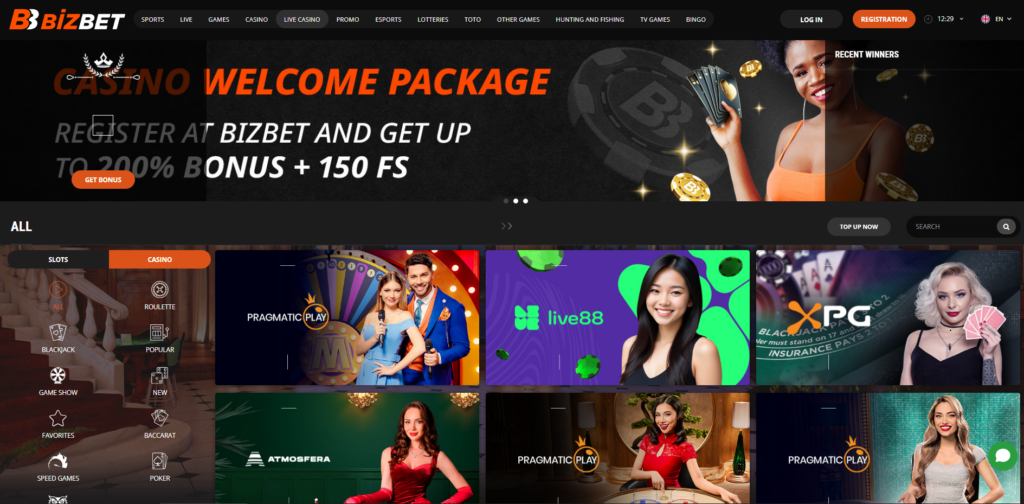 Great mobile casino entertainment at BizBet