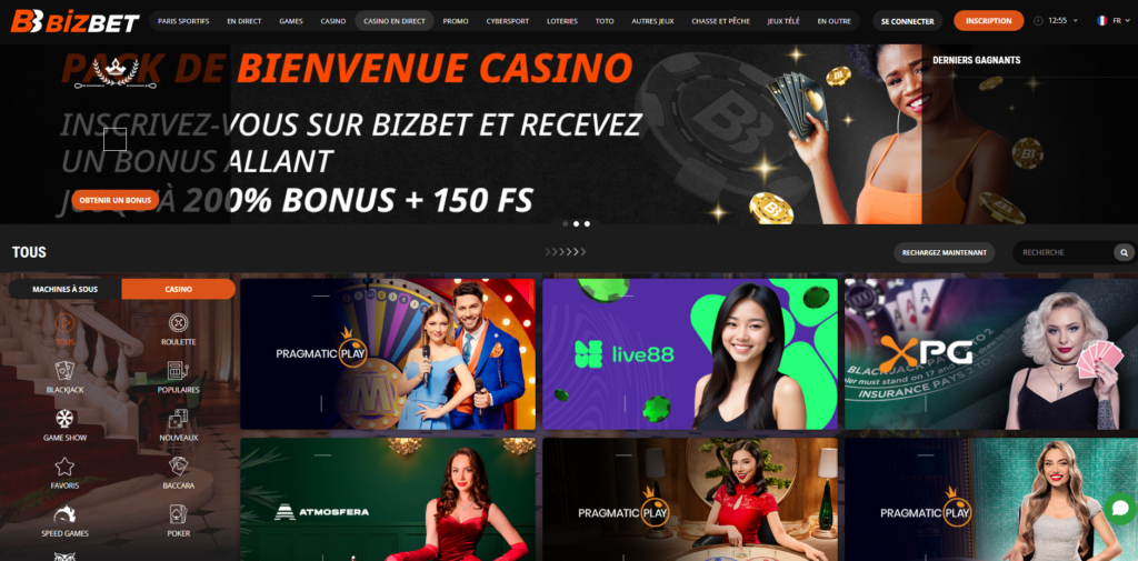 Un grand divertissement de casino mobile chez BizBet