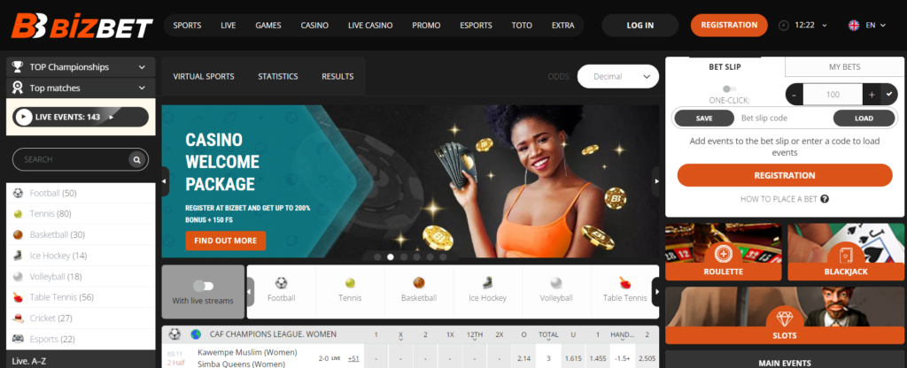 Betting website designed for African users