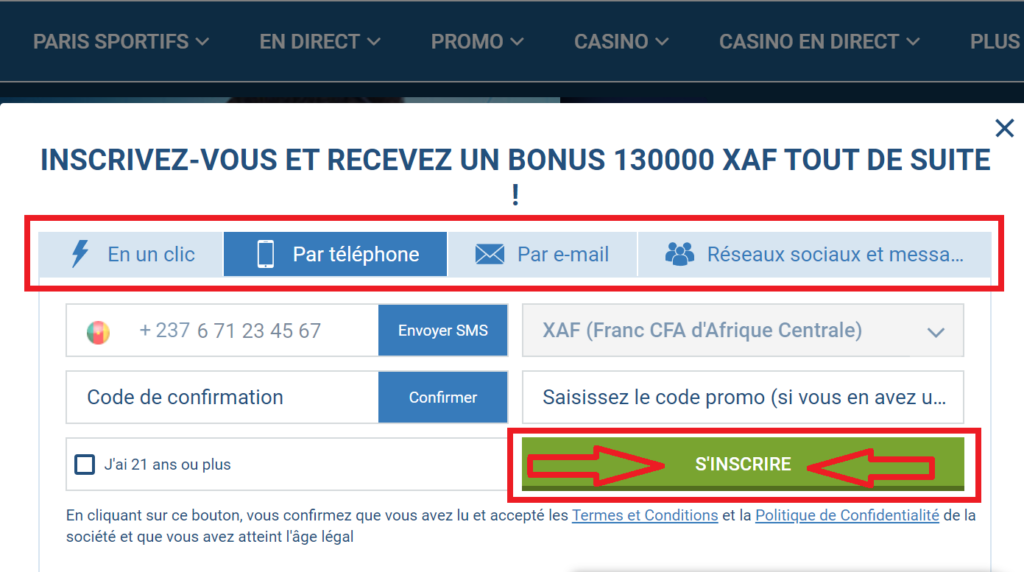 Inscription 1xBet rapide et simple  