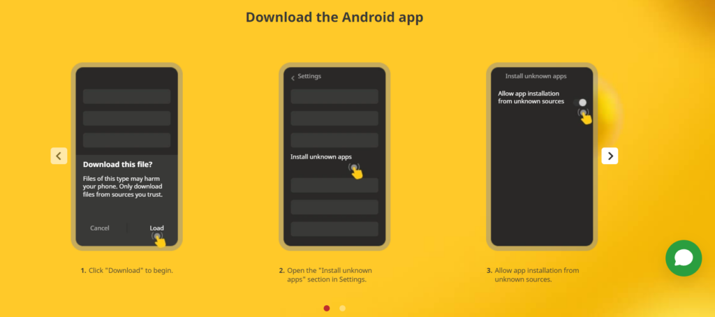 Obtaining the GoldPari apk for Android is quite easy